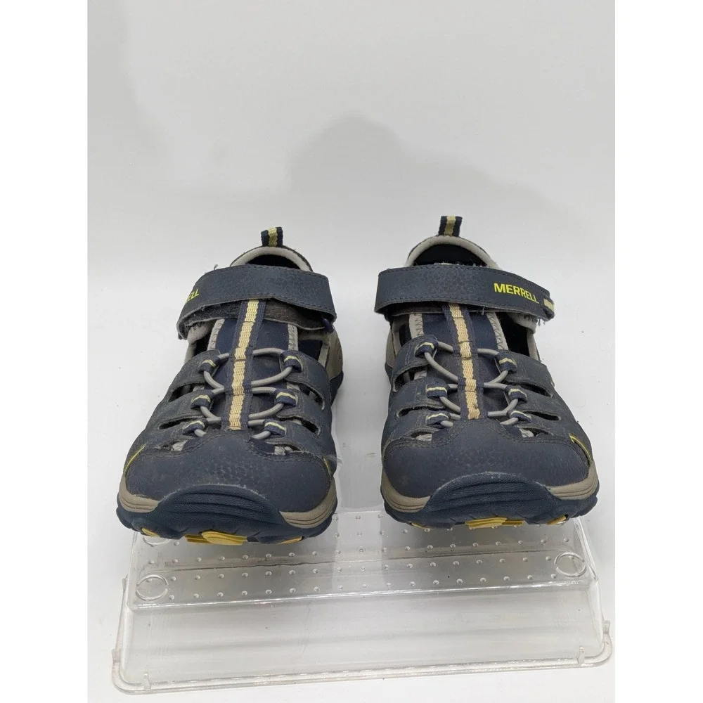 Merrell WaterPro Maipo Sport Sandals Gray Yellow Men's Size 7 Hook Loop Hiking